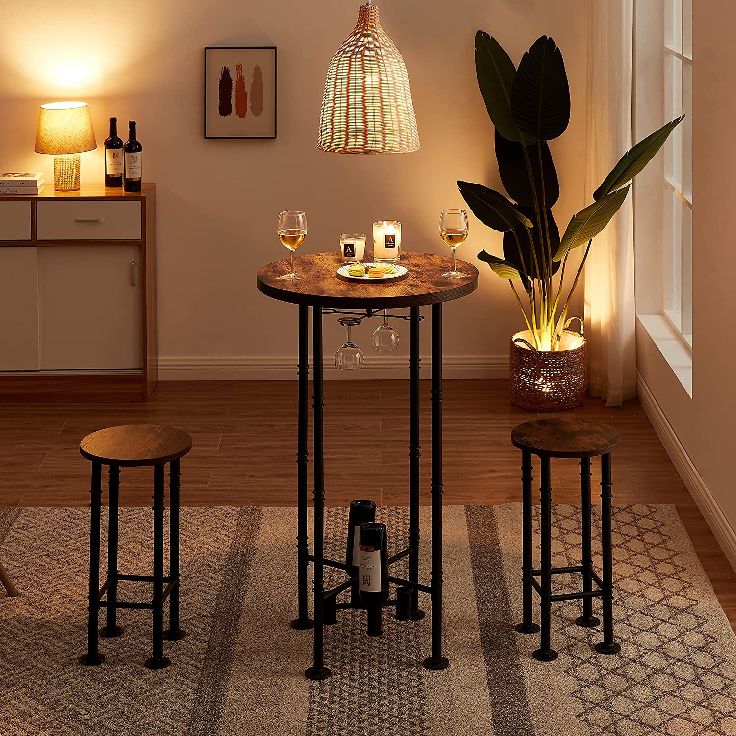 VECELO Counter Height Bar Stools Set of 2 - VECELO