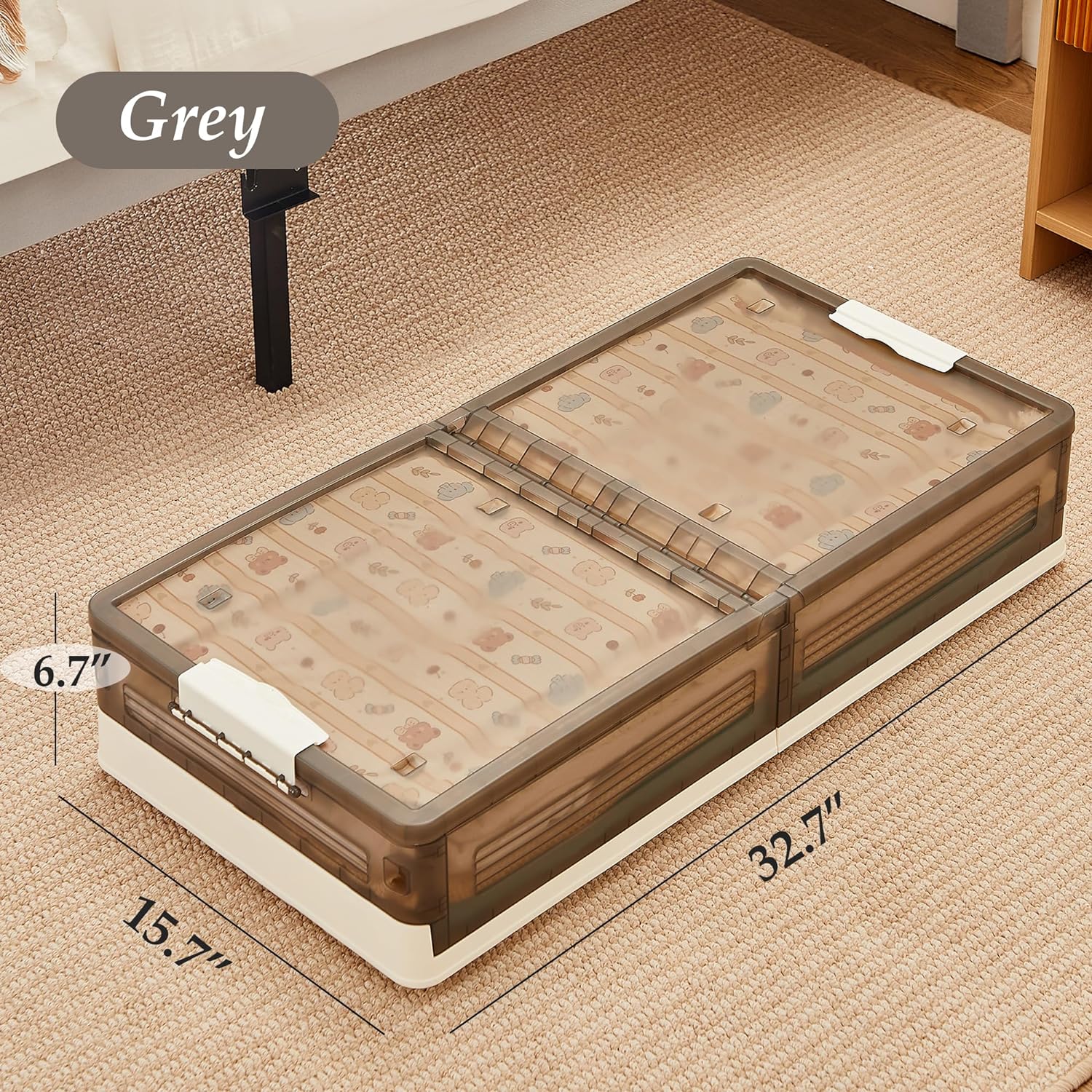 VECELO Under Bed Storage with Wheels,Stackable Under Bed Storage Containers - VECELO