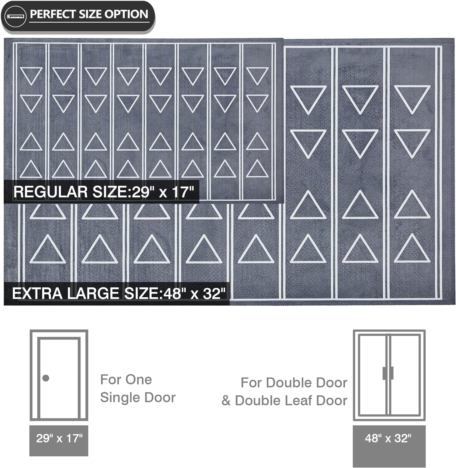 VECELO Outdoor Front Door Mat Outside Entrance, Low-Profile Welcome Mat - VECELO