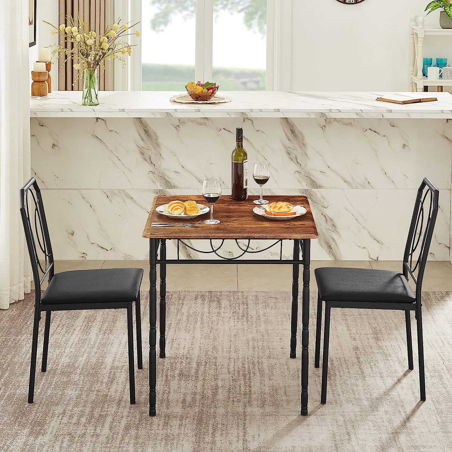 VECELO Modern 5 Pieces Dining Table Set - VECELO