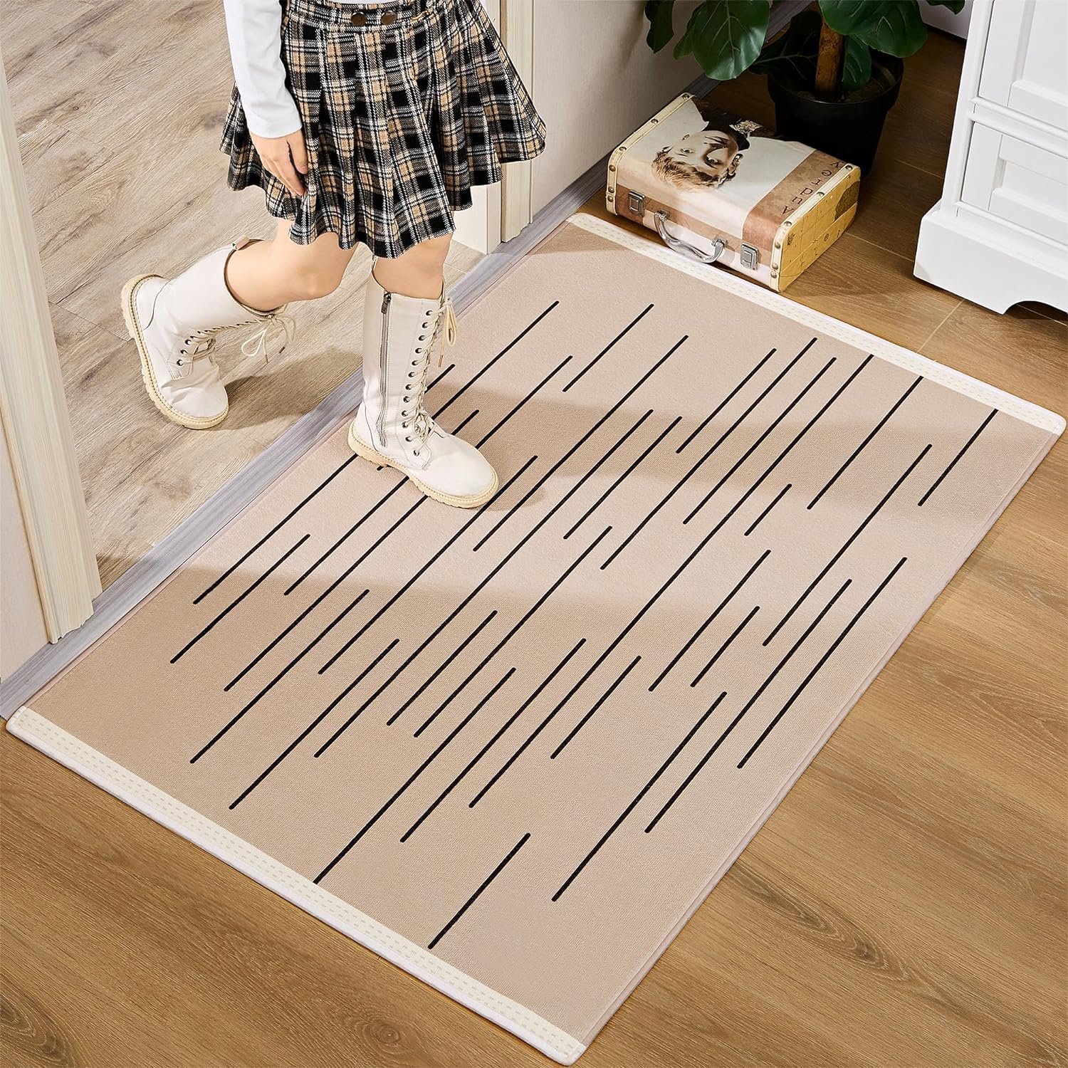 VECELO Front Door Mat Indoor Welcome Mat Outdoor, Absorbent Muddy Kitchen Rugs - VECELO