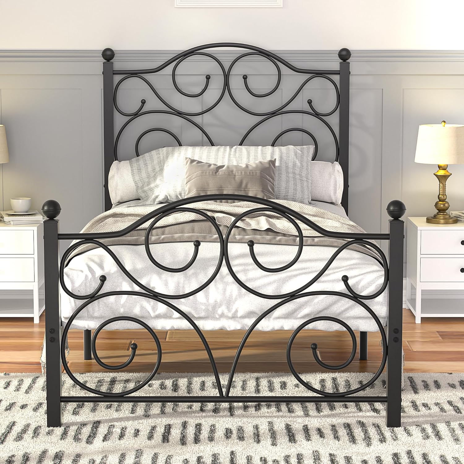 VECELO Classic Metal Bed Frame Mattress Foundation - VECELO