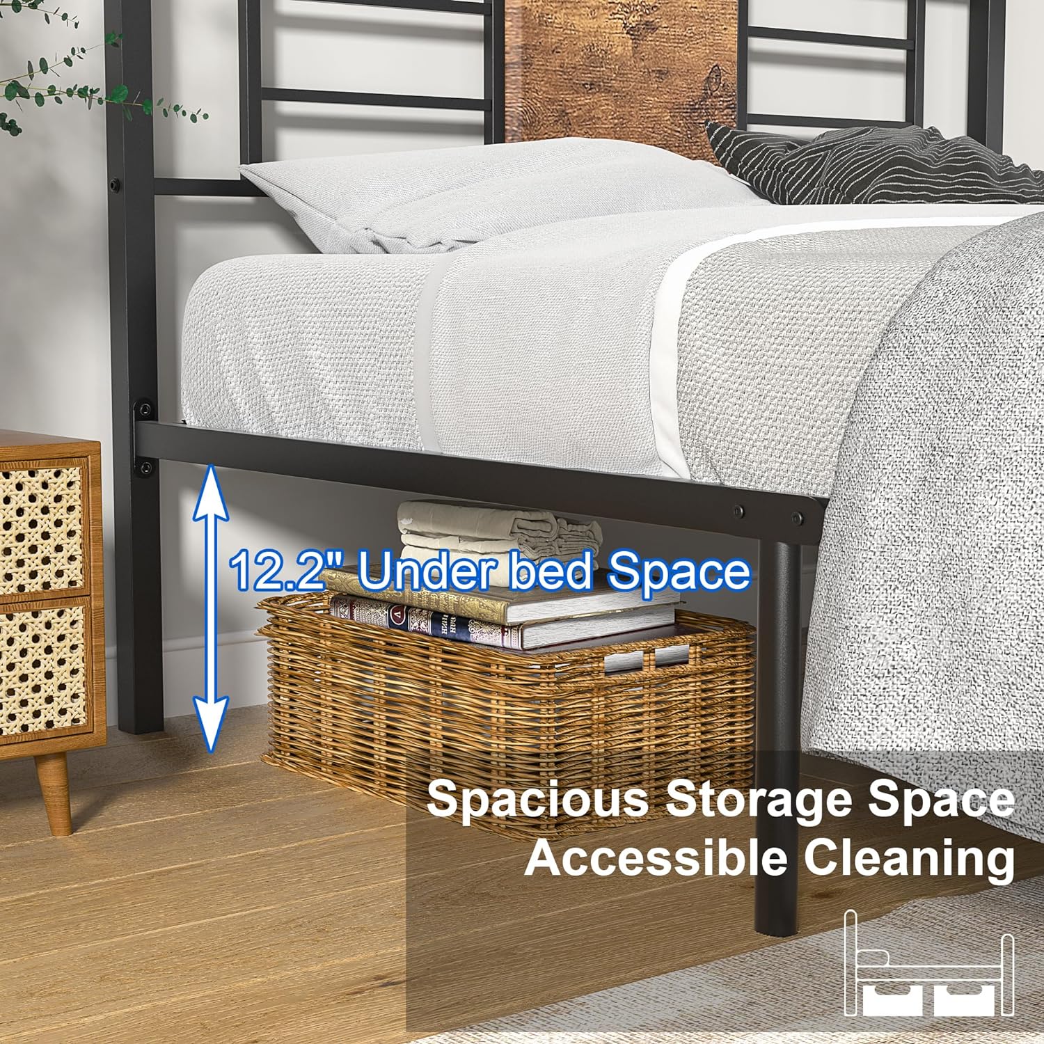 VECELO Platform Bed Frame Mattress Foundation with Headboard and Footboard - VECELO