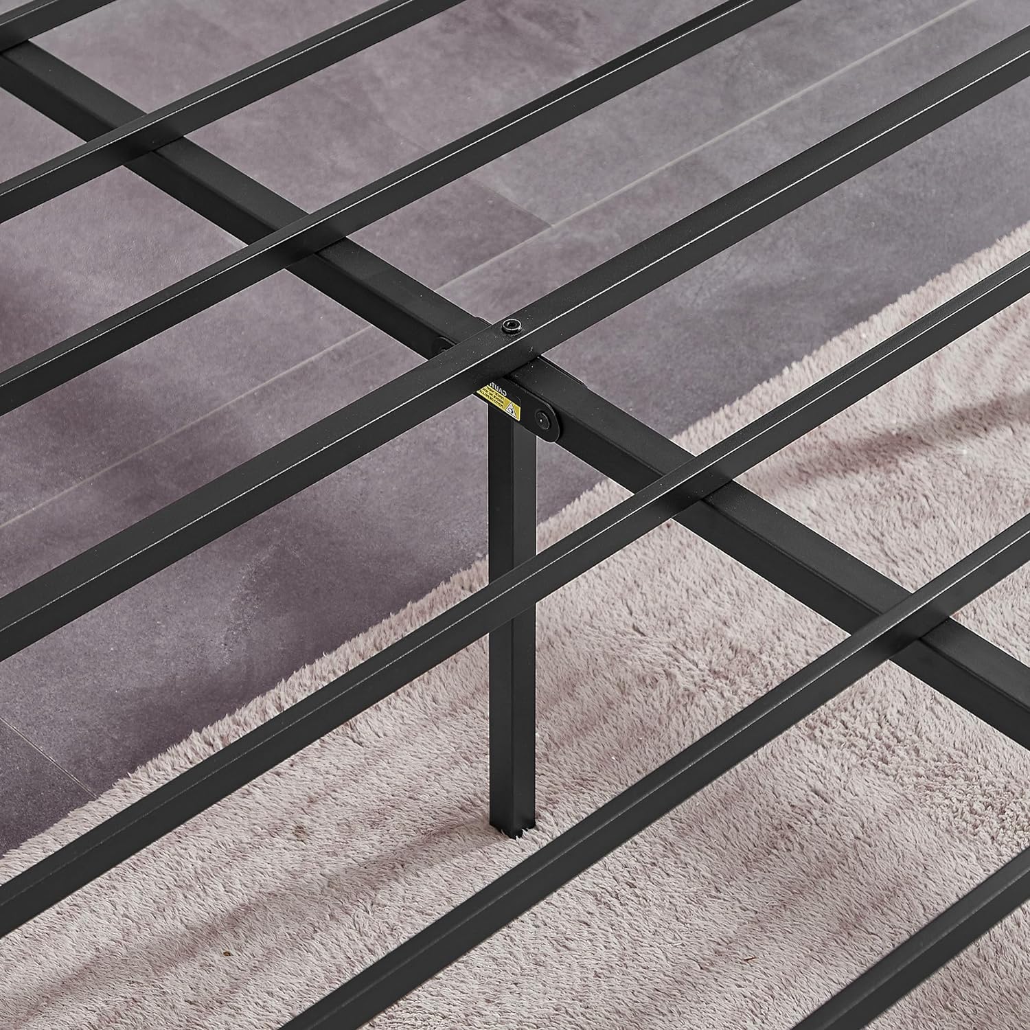 VECELO Platform Bed Frame with Headboard and Footboard, 12'' Under-Bed Storage & Strong Metal Slats Support - VECELO