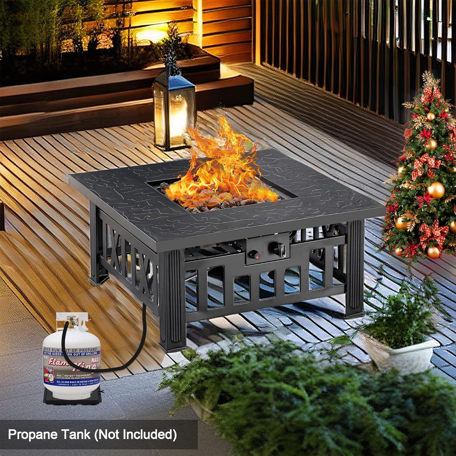VECELO Propane Fire Pit, 30 Inch Outdoor Gas Fire Table - VECELO