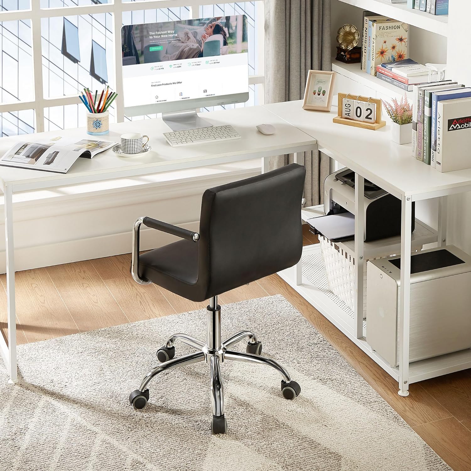 VECELO Mid-Back Home Office Desk Chair - VECELO