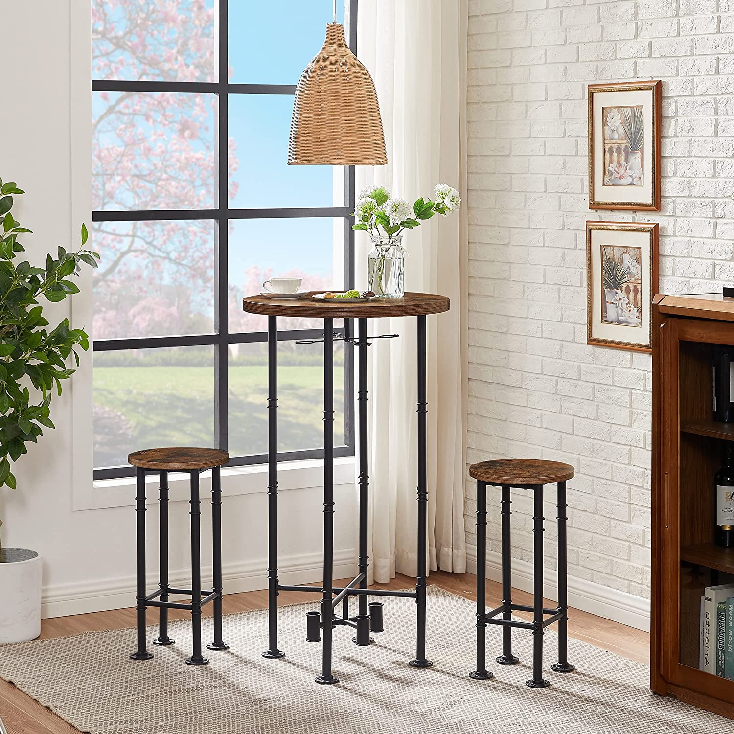 VECELO Counter Height Bar Stools Set of 2 - VECELO