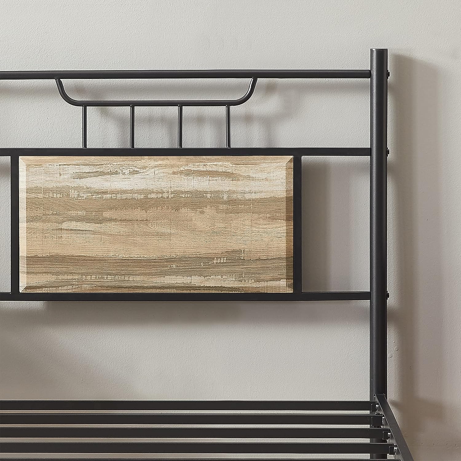 VECELO Platform Bed Frame with Wood Headboard No Box Spring Needed Heavy Duty Steel Slat - VECELO