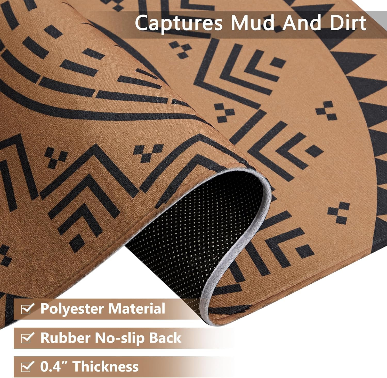 VECELO Front Door Mat Indoor Welcome Mat Outdoor, Absorbent Muddy Kitchen Rugs - VECELO