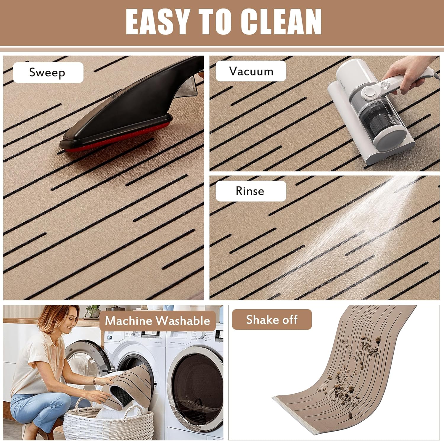 VECELO Front Door Mat Indoor Welcome Mat Outdoor, Absorbent Muddy Kitchen Rugs - VECELO