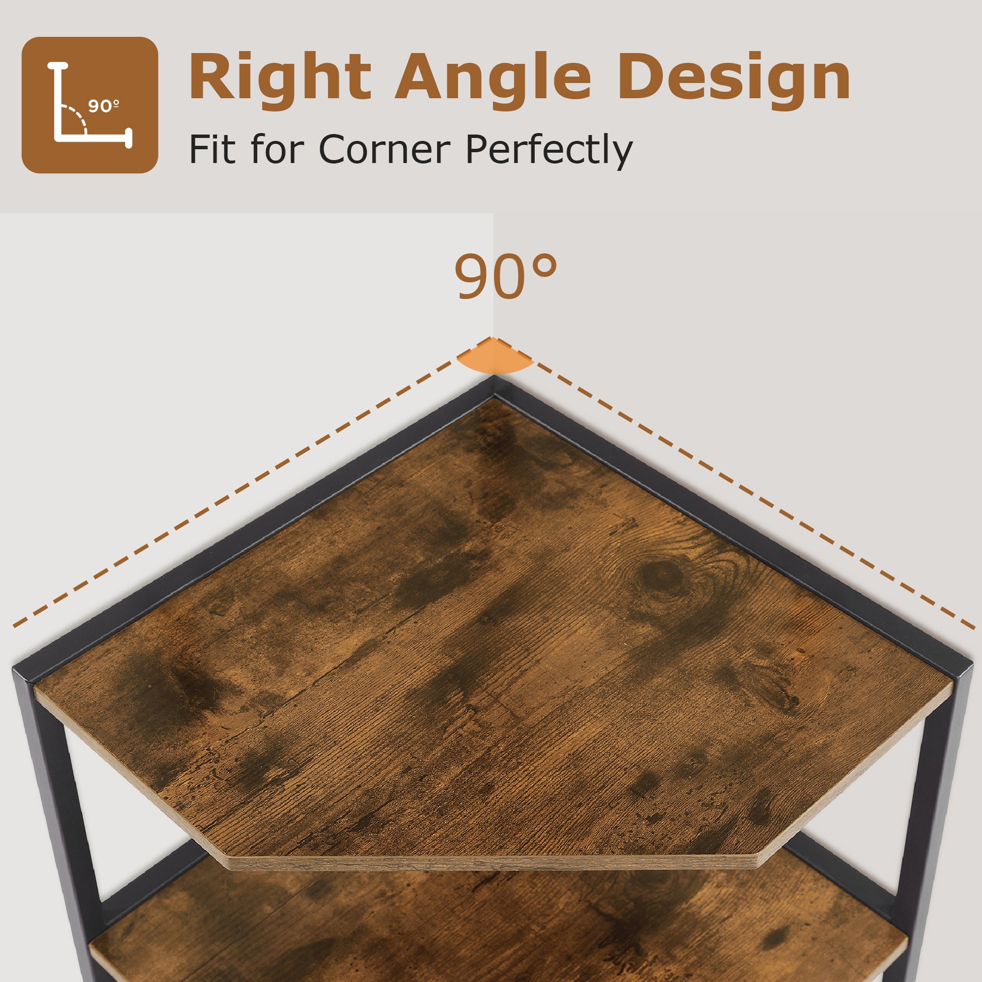 VECELO 31" Tall Corner Shelf/4-Tier Display Shelves with Metal Frame - VECELO