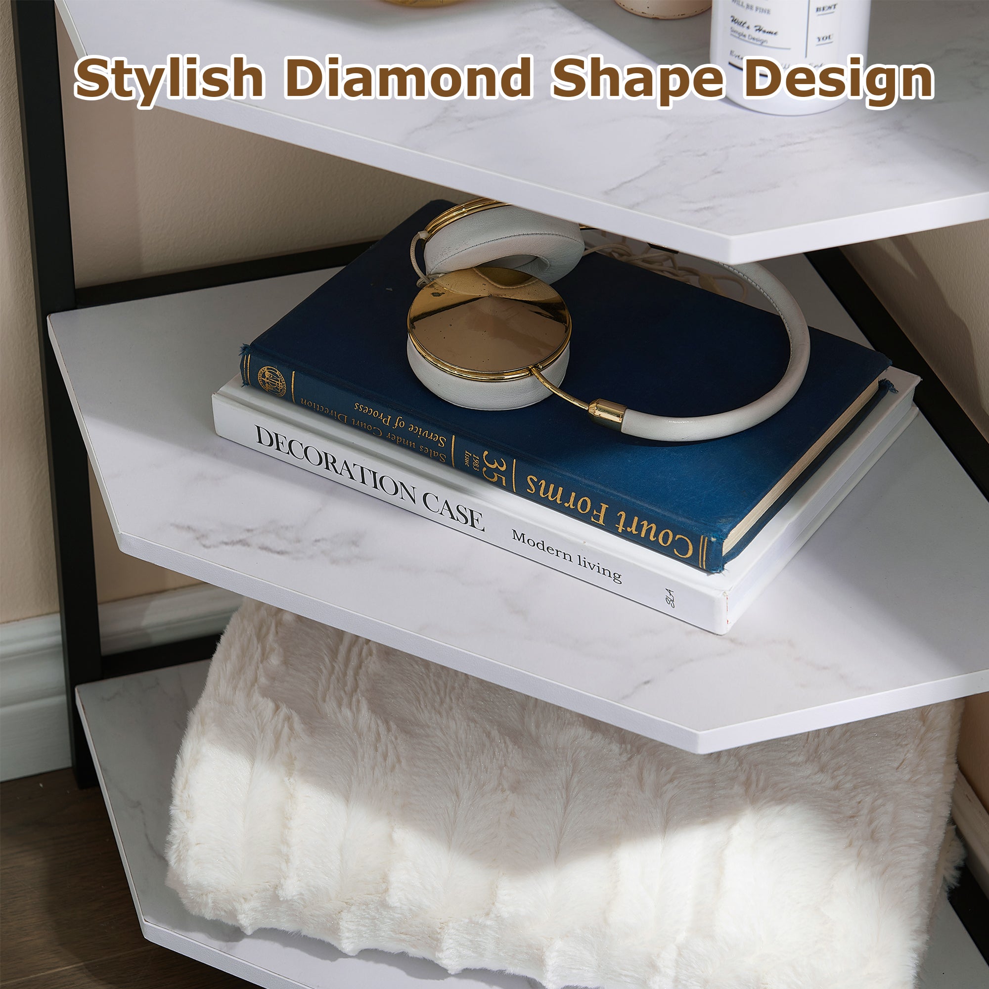 VECELO 31" Tall Corner Shelf/4-Tier Display Shelves with Metal Frame - VECELO