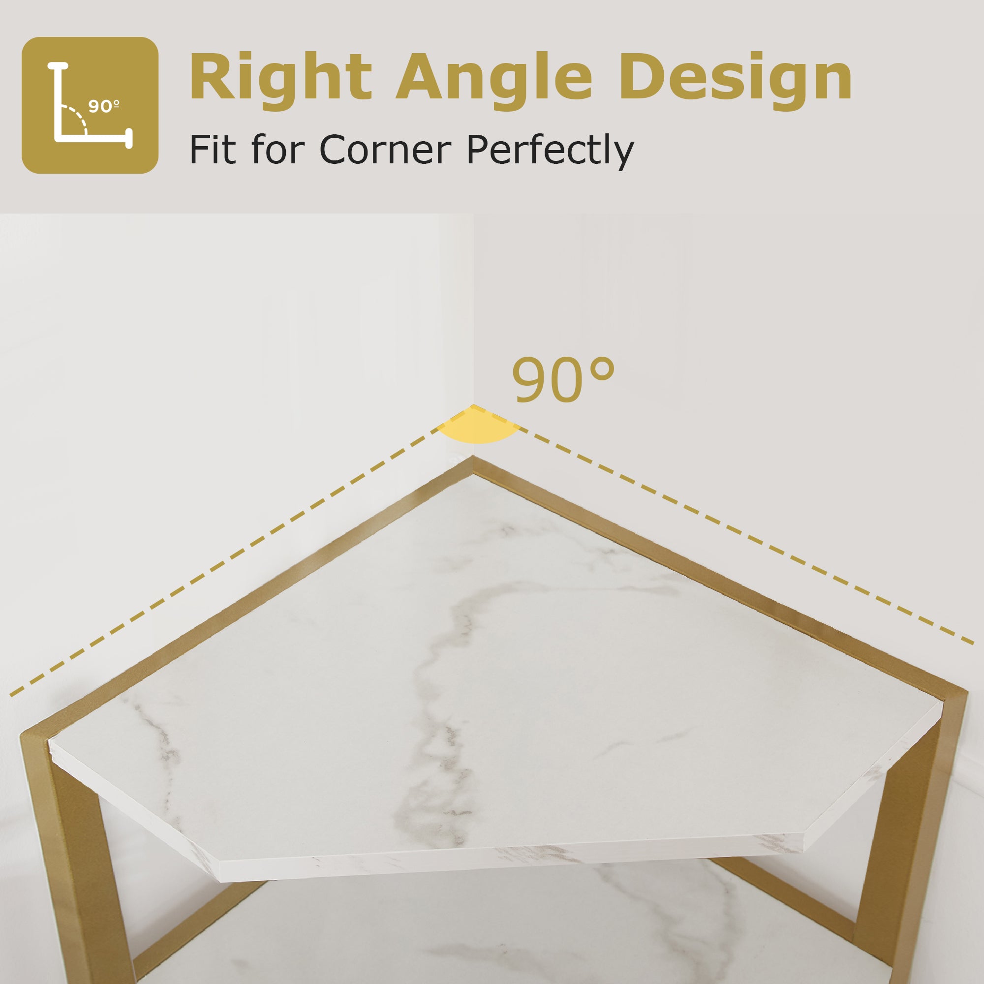 VECELO 31" Tall Corner Shelf/4-Tier Display Shelves with Metal Frame - VECELO