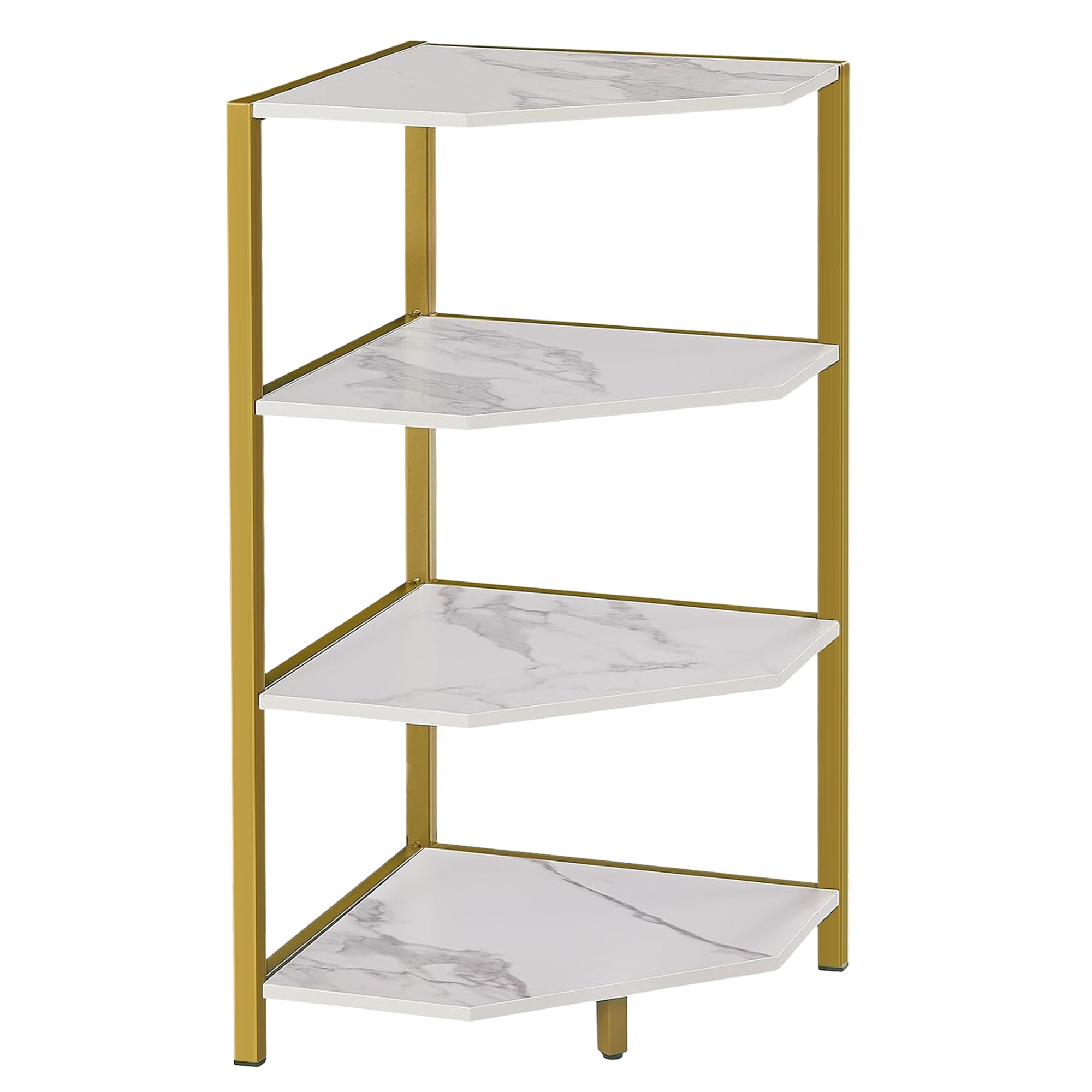 VECELO 31" Tall Corner Shelf/4-Tier Display Shelves with Metal Frame - VECELO
