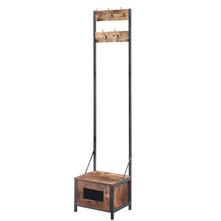 VECELO Tall Clothes Stand Freestanding with Shoe Storage Entryway Coat Rack - VECELO