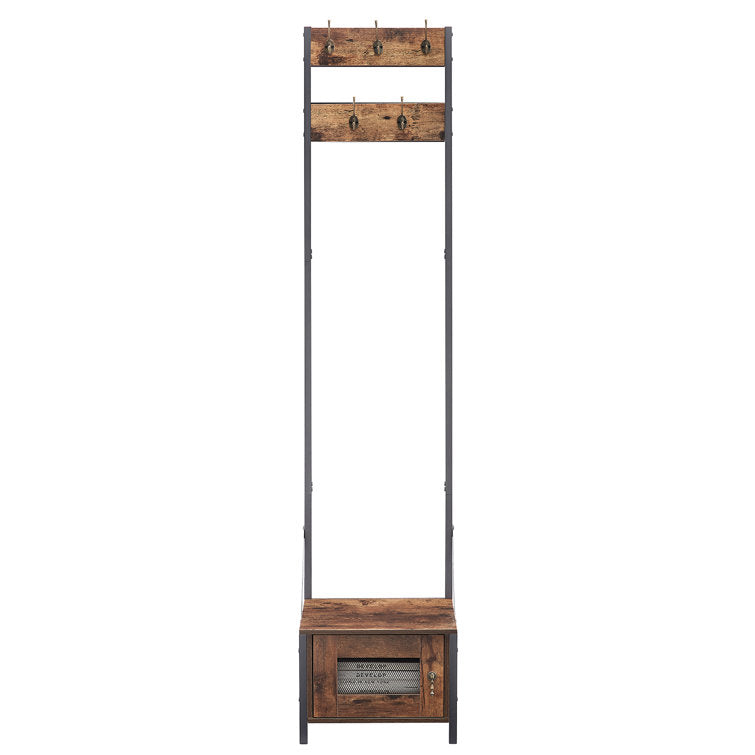 VECELO Tall Clothes Stand Freestanding with Shoe Storage Entryway Coat Rack - VECELO