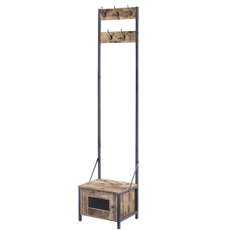 VECELO Tall Clothes Stand Freestanding with Shoe Storage Entryway Coat Rack - VECELO