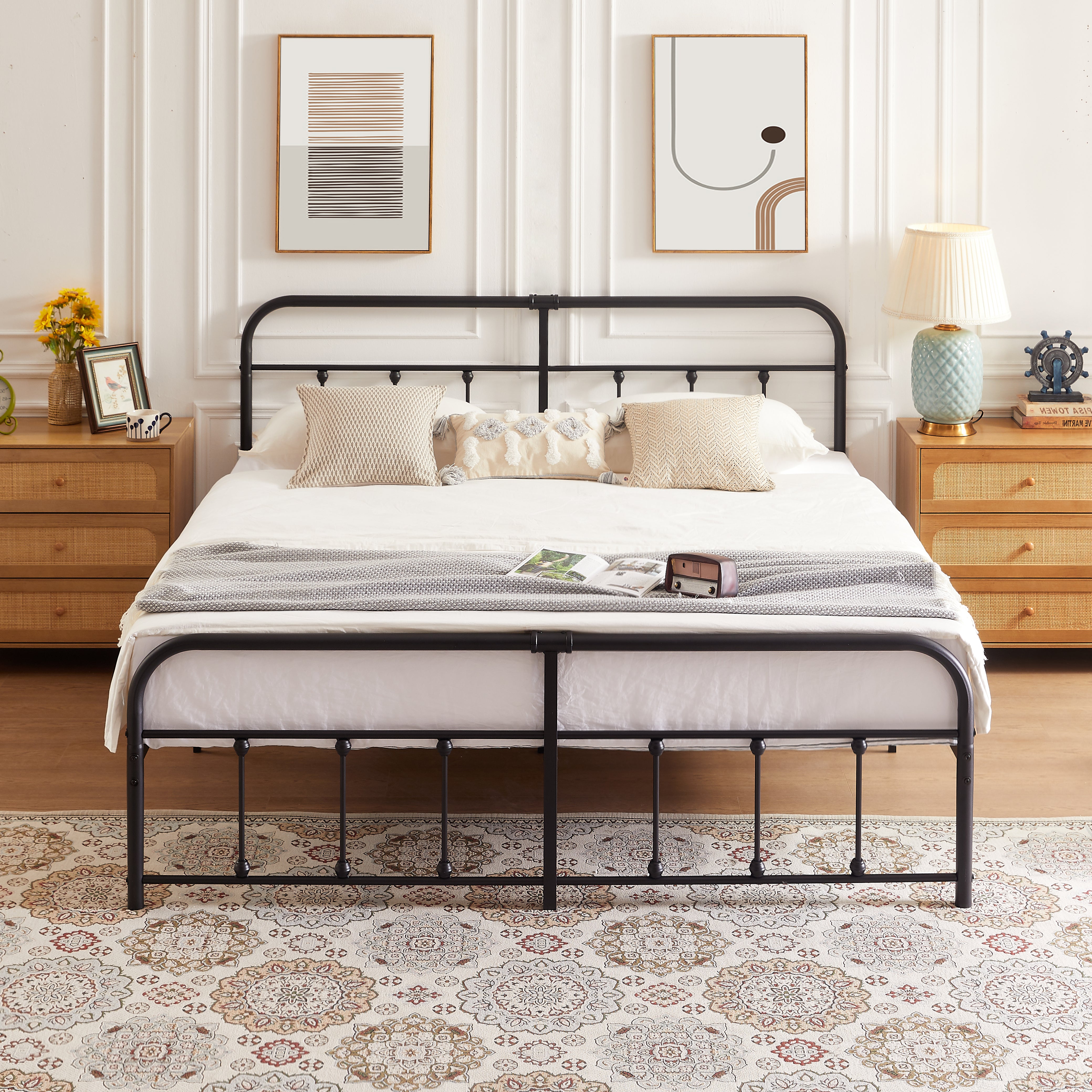 VECELO Metal Platform Bed Frame Mattress Foundation Modern&Simple Style - VECELO