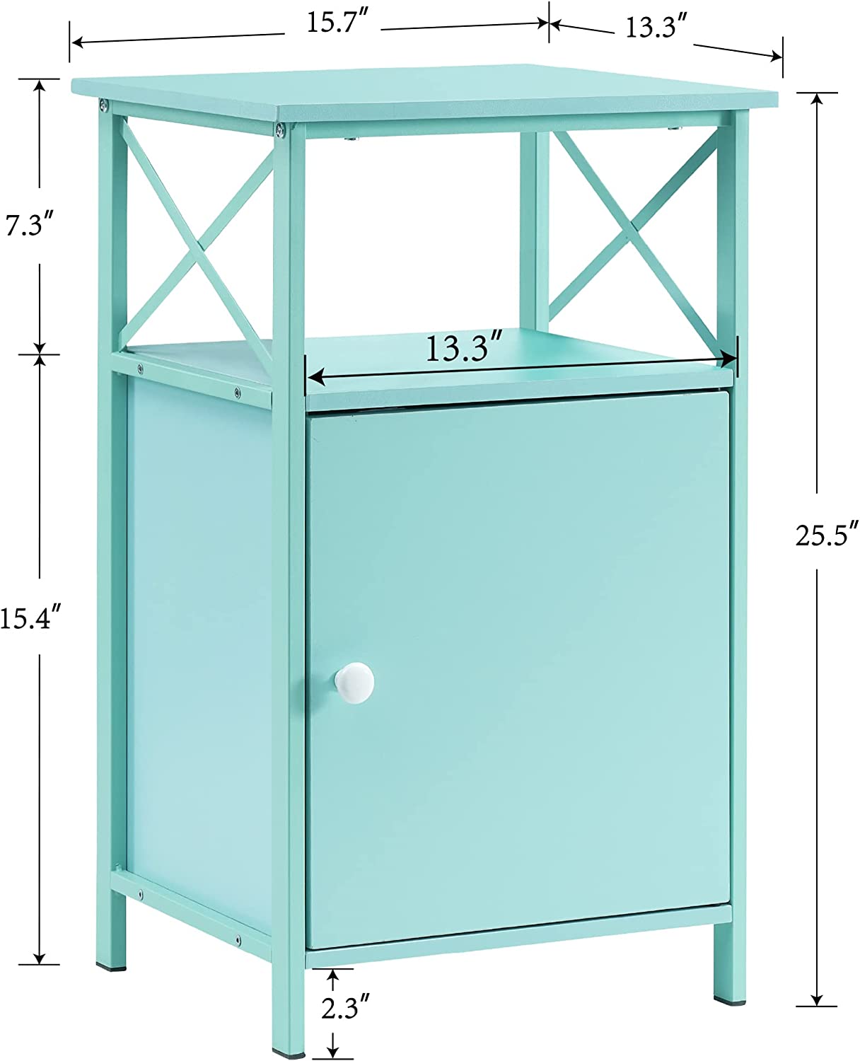 VECELO Tall Side Storage, Large Capacity Bedside Nightstand - VECELO