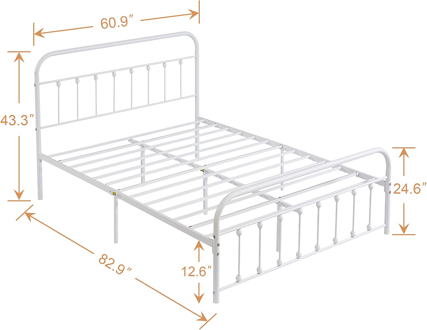 VECELO Metal Platform Bed Frame Mattress Foundation Modern&Simple Style - VECELO