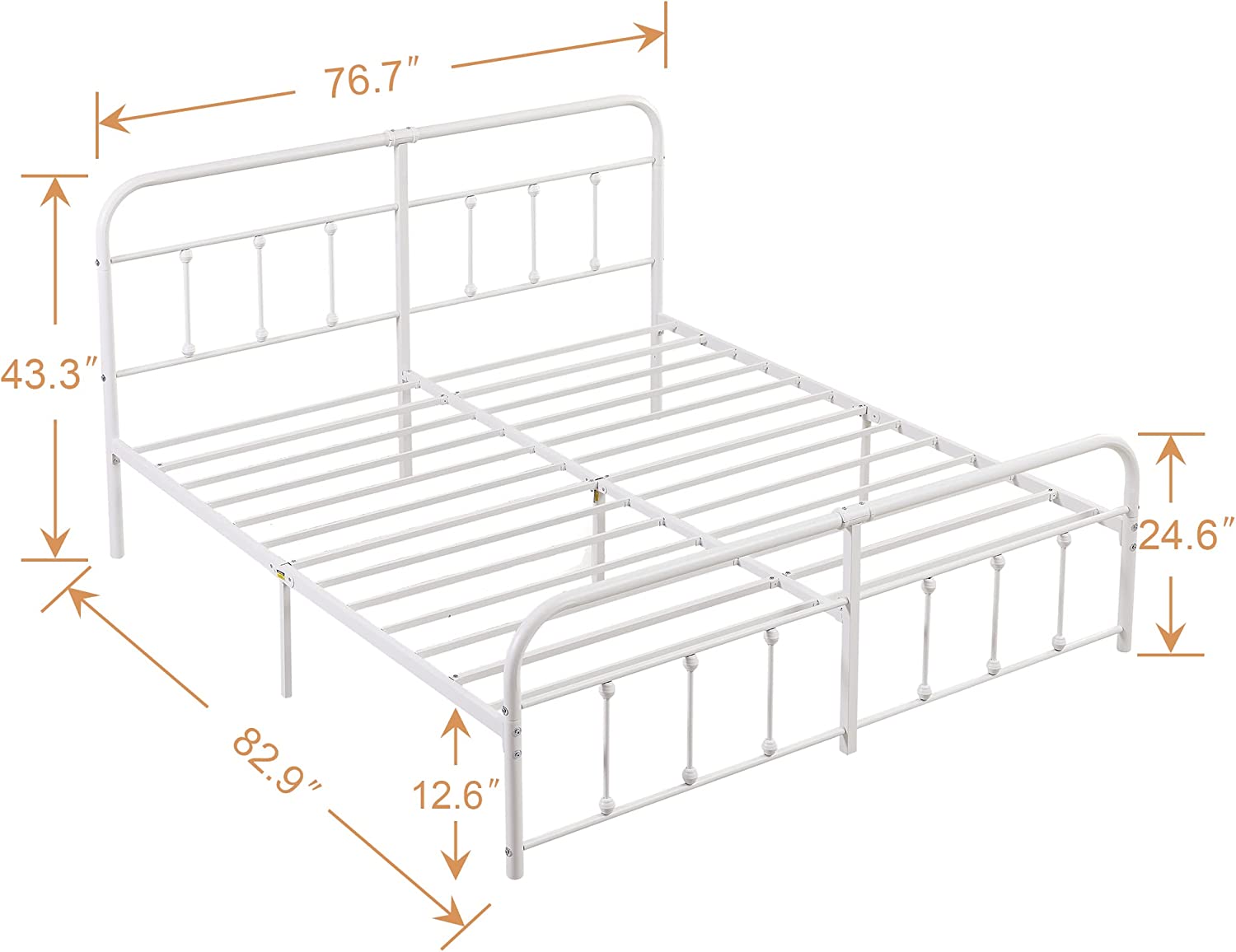 VECELO Metal Platform Bed Frame Mattress Foundation Modern&Simple Style - VECELO