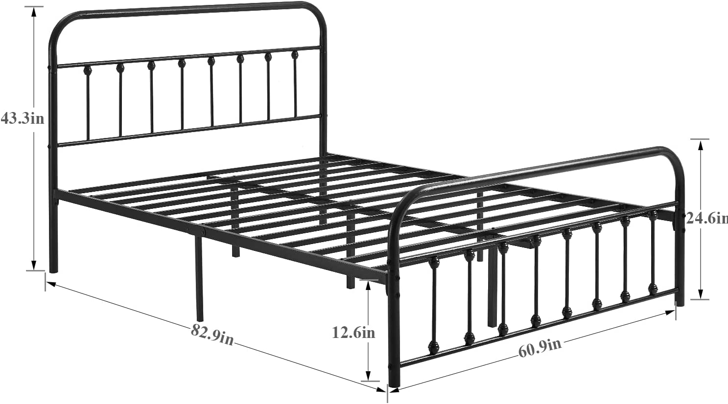 VECELO Metal Platform Bed Frame Mattress Foundation Modern&Simple Style - VECELO