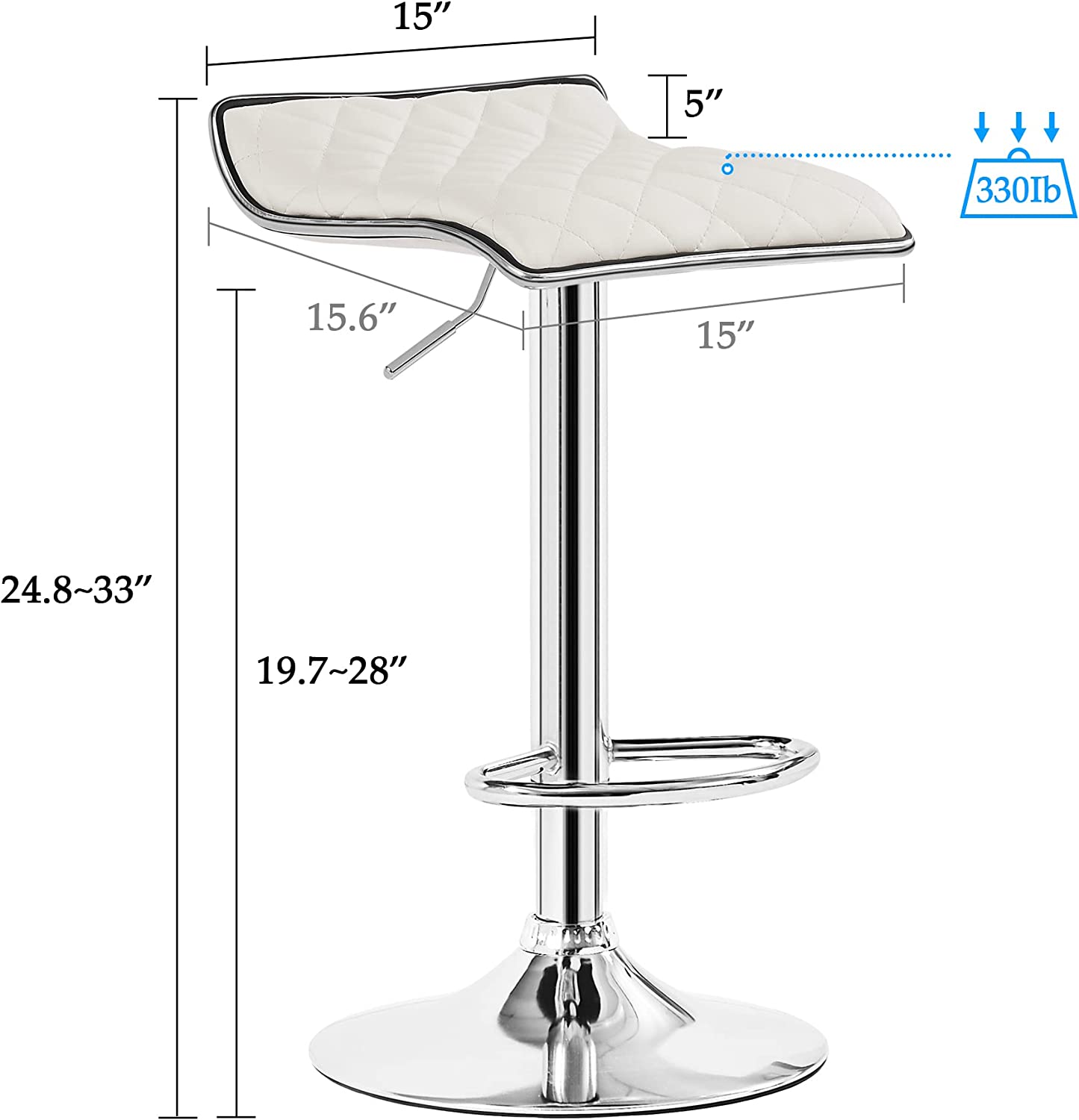 VECELO Bar Stools Set of 2, Kitchen Island Counter Height Bar Chairs - VECELO