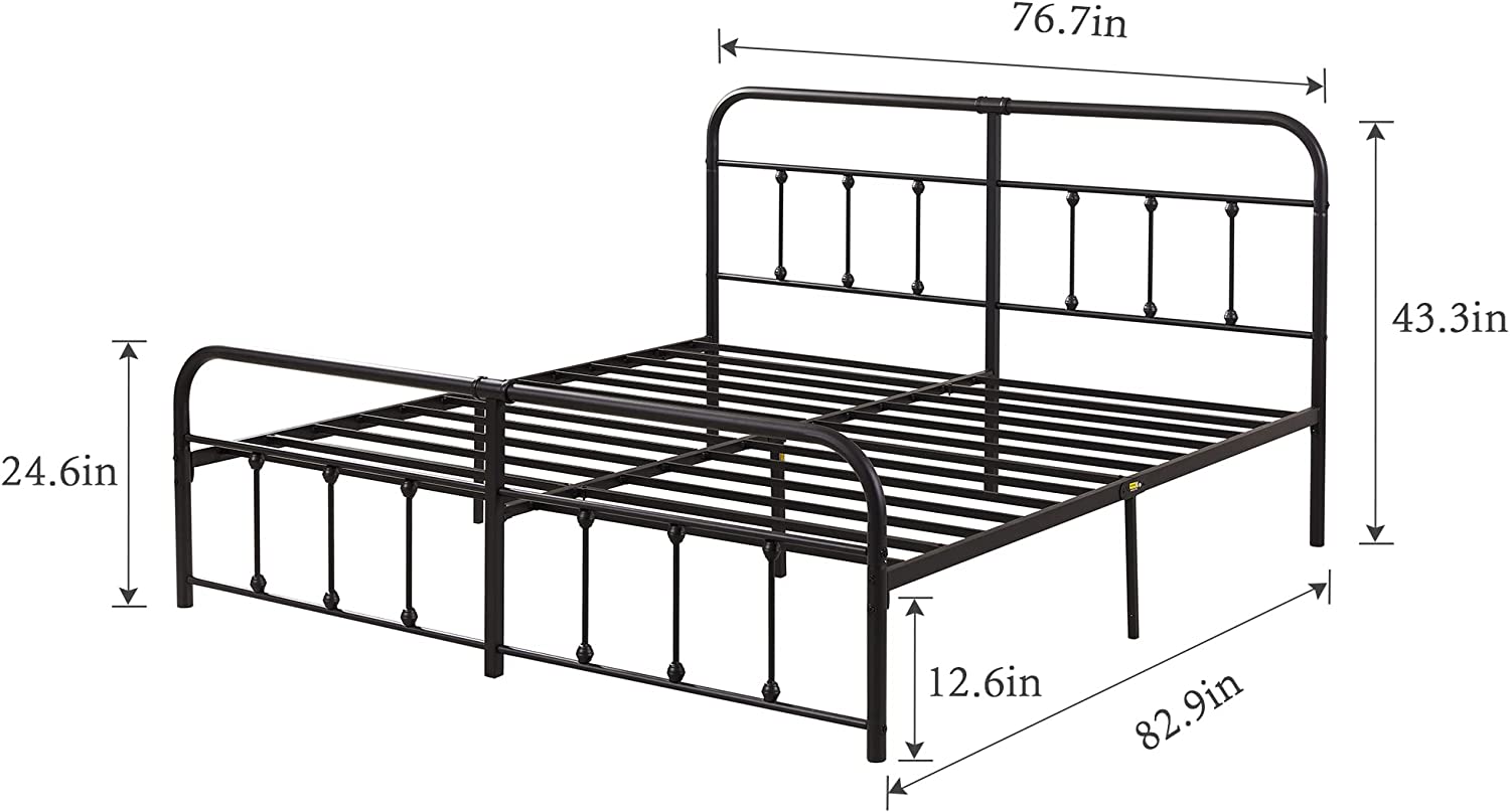 VECELO Metal Platform Bed Frame Mattress Foundation Modern&Simple Style - VECELO