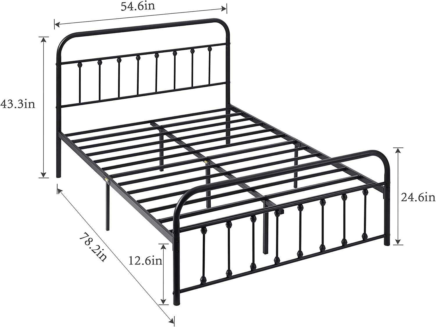 VECELO Metal Platform Bed Frame Mattress Foundation Modern&Simple Style - VECELO