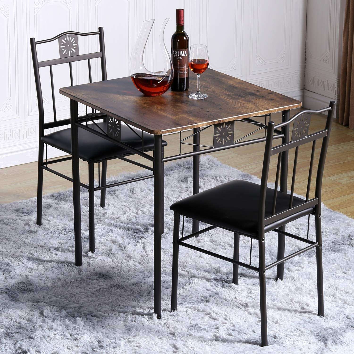 VECELO 3-Piece Dining Room Table Set - VECELO