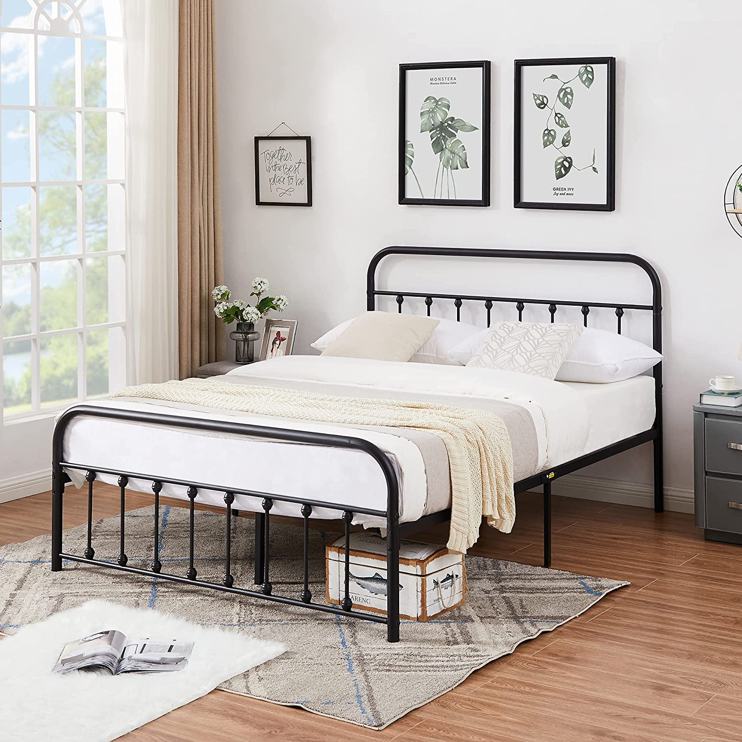 VECELO Metal Platform Bed Frame Mattress Foundation Modern&Simple Style - VECELO