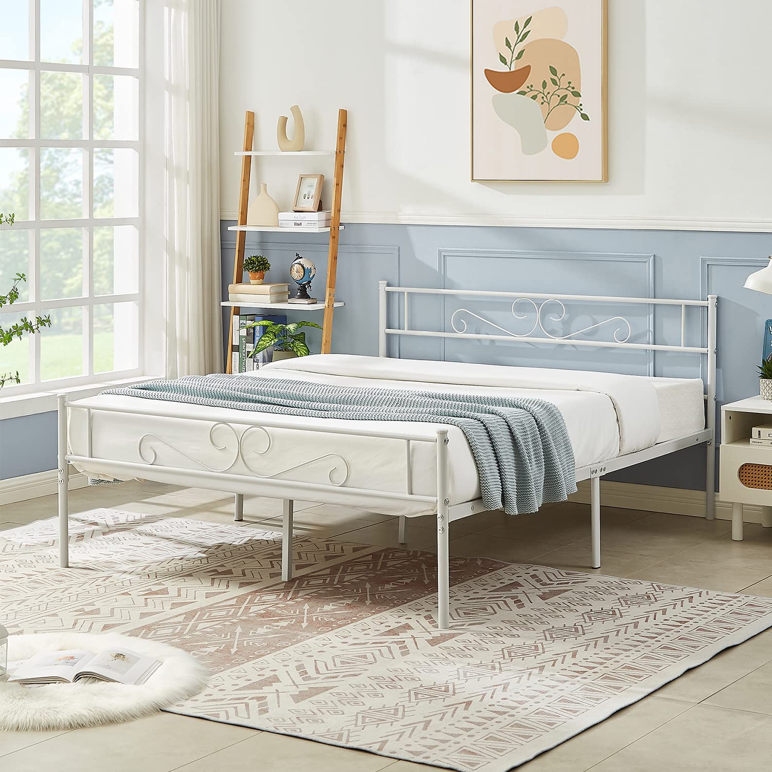 VECELO Metal Platform Bed Frame Mattress Foundation with Headboard & Footboard - VECELO