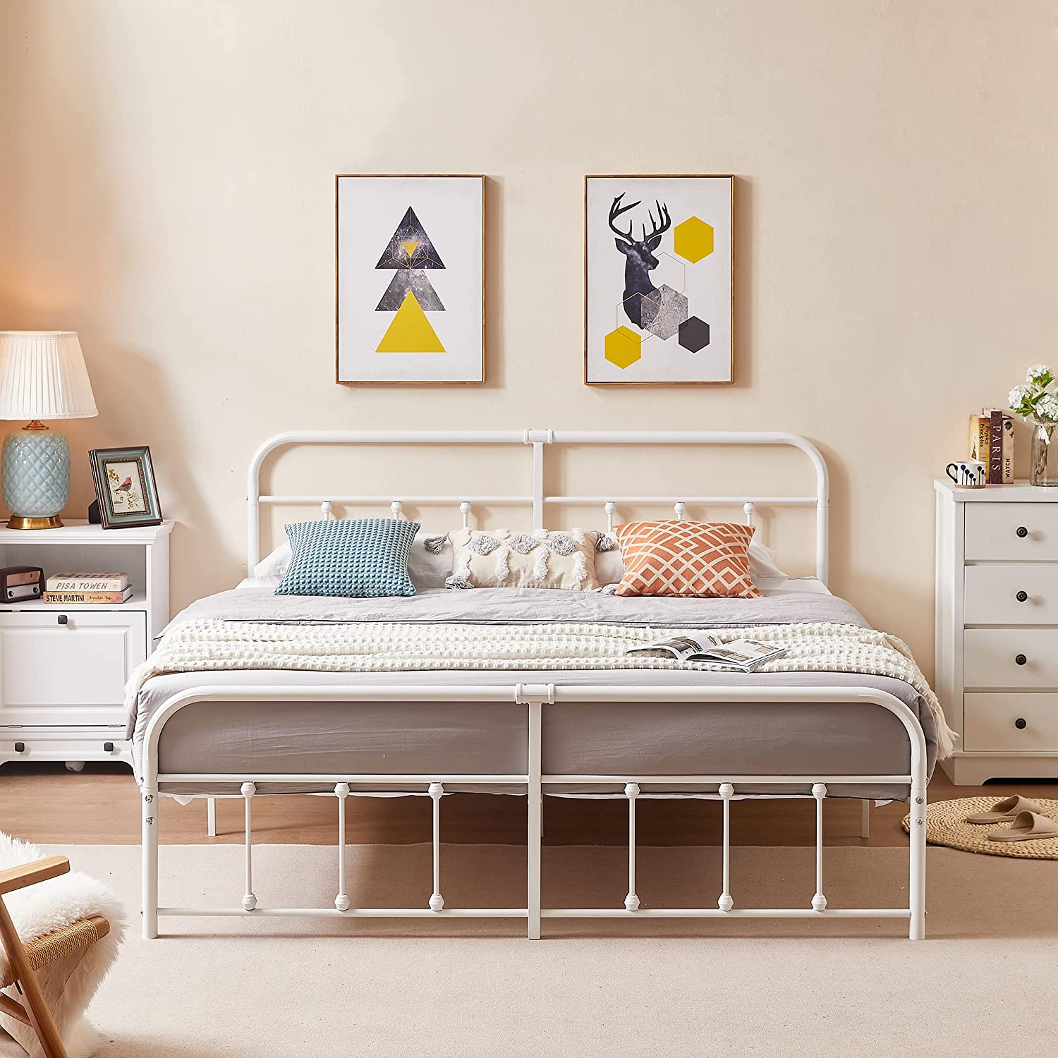 VECELO Metal Platform Bed Frame Mattress Foundation Modern&Simple Style - VECELO