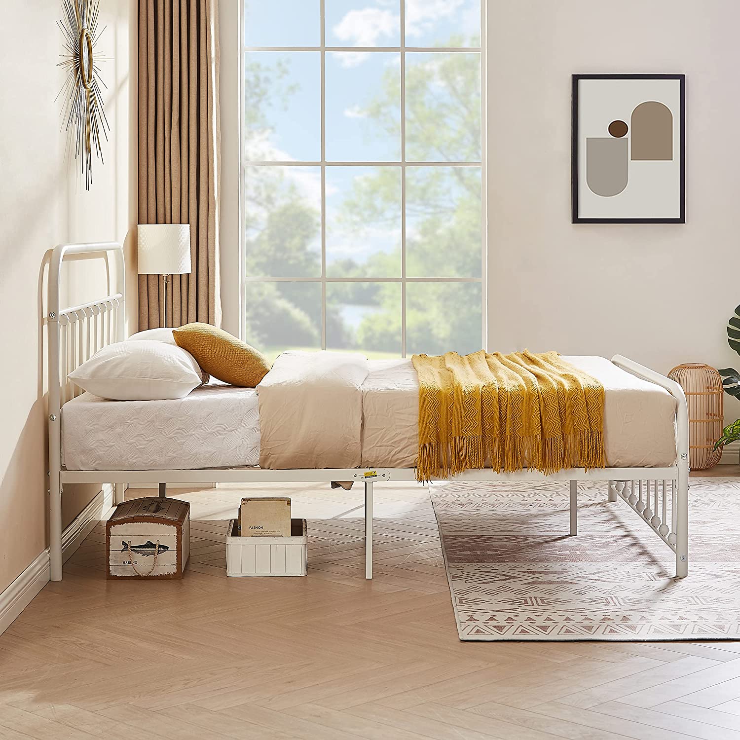 VECELO Metal Platform Bed Frame Mattress Foundation Modern&Simple Style - VECELO
