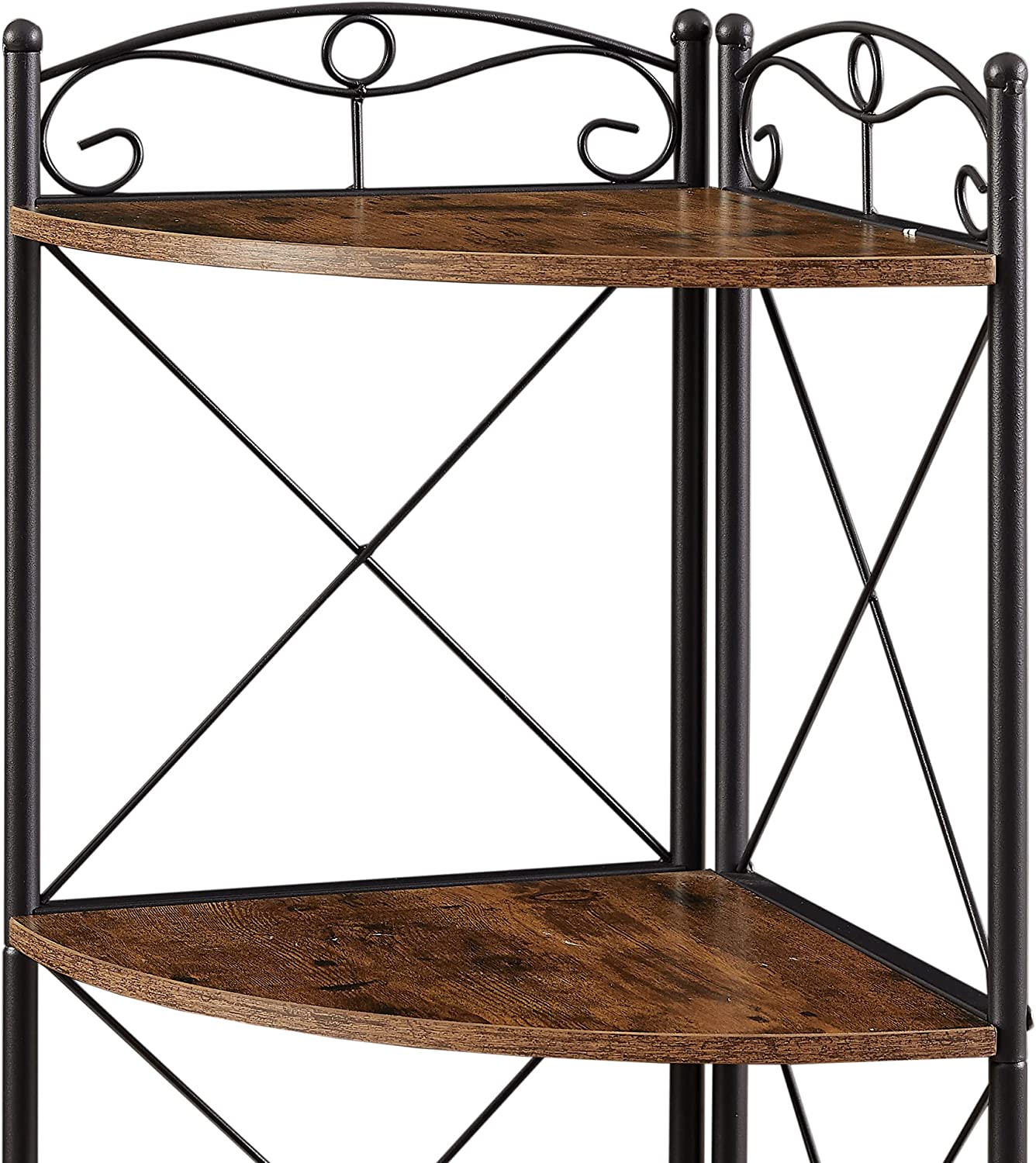 VECELO Corner Storage Cabinet with Wooden Shelves Free-Standing Organizer - VECELO