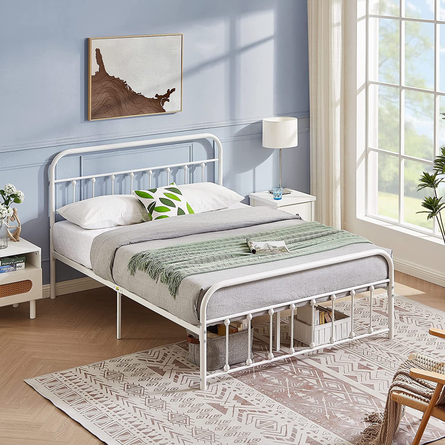 VECELO Metal Platform Bed Frame Mattress Foundation Modern&Simple Style - VECELO