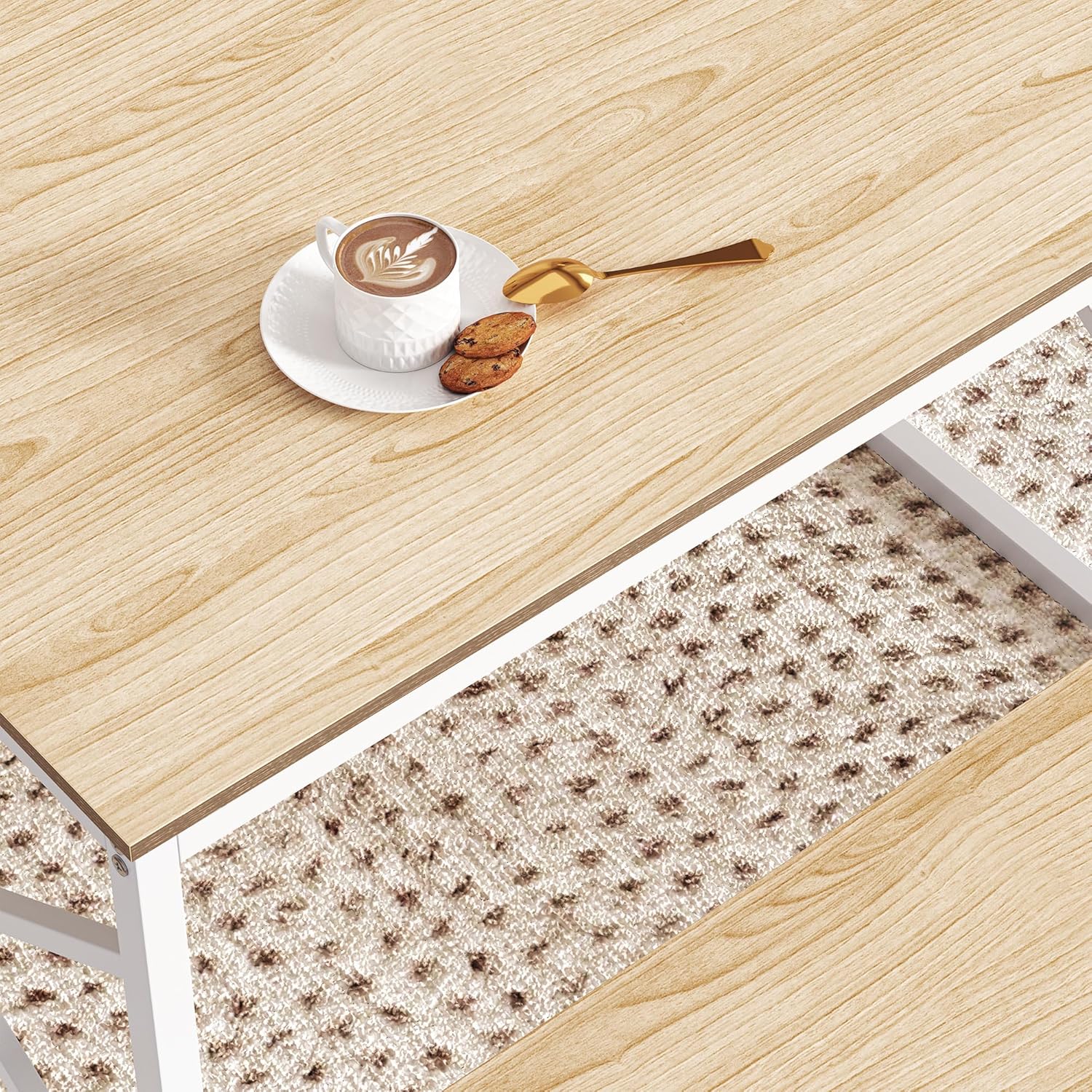 VECELO Kitchen Table with 2 Benches for 4