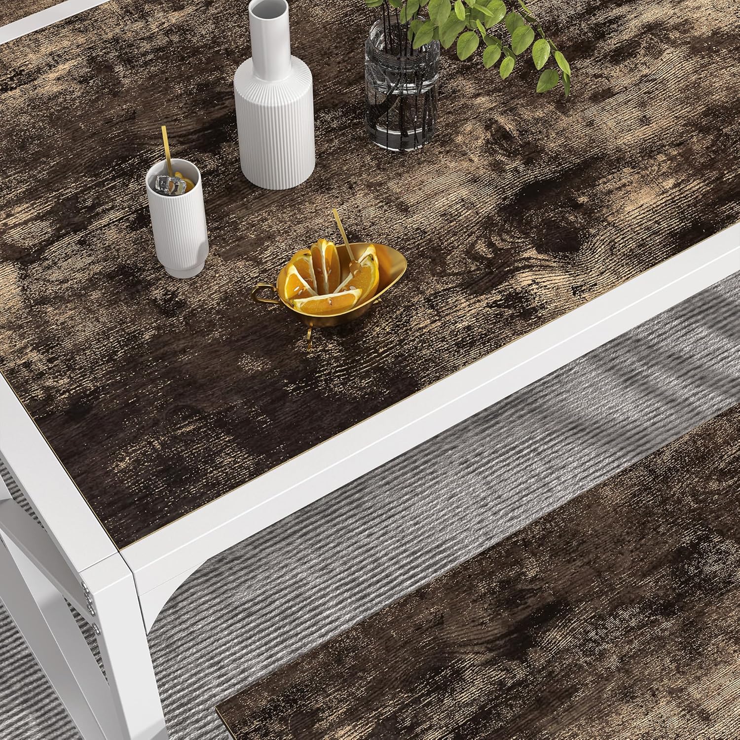 VECELO Kitchen Table with 2 Benches for 4