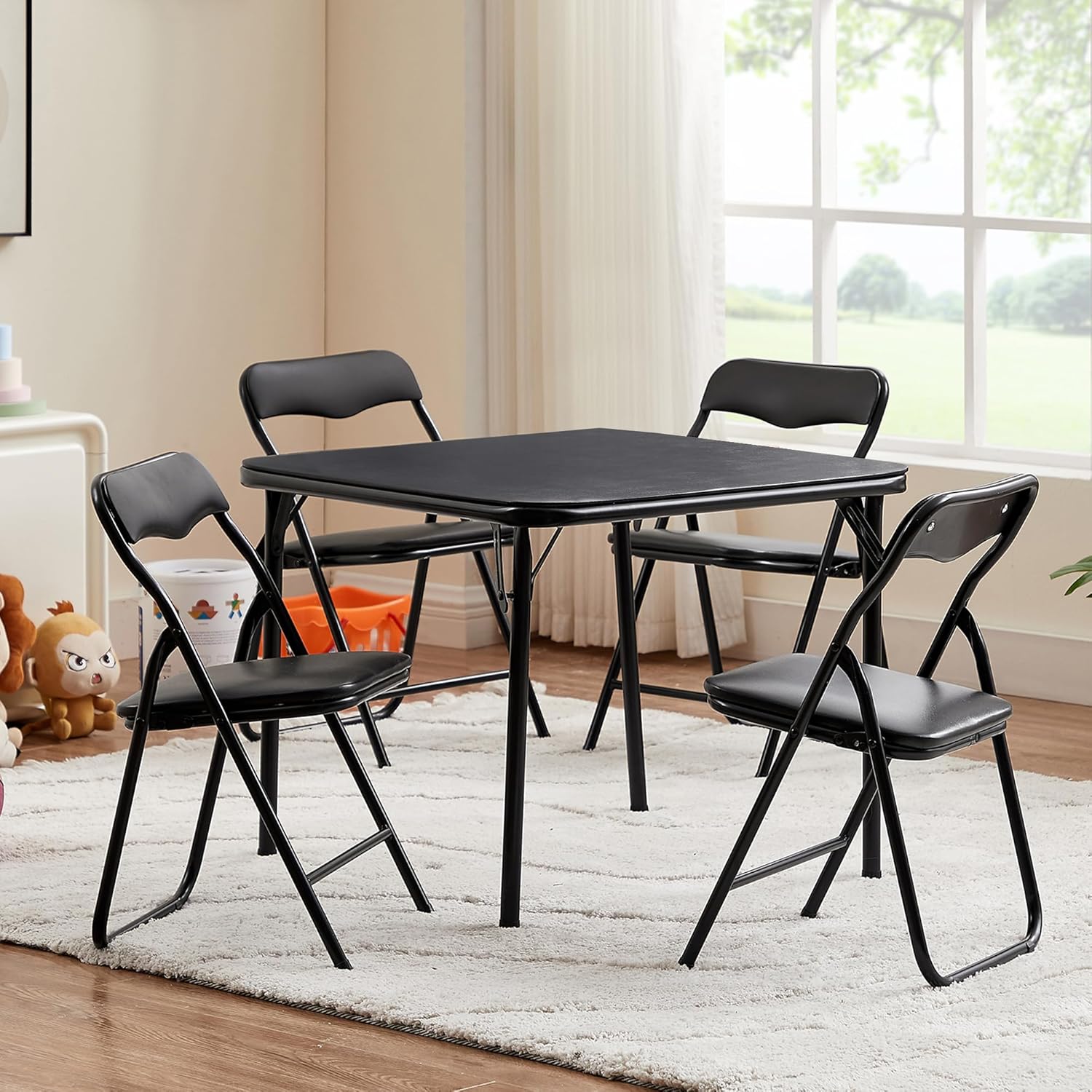 VECELO Kids Folding Activity Table and Chairs 5 Pcs Set/3 Pcs Sets, Portable