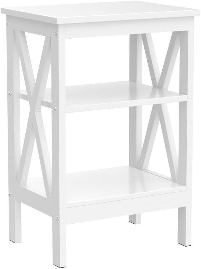 VECELO Modern Nightstand Side End Table with 3-Tiers Open Storage Shelf, 1 pack/2 packs