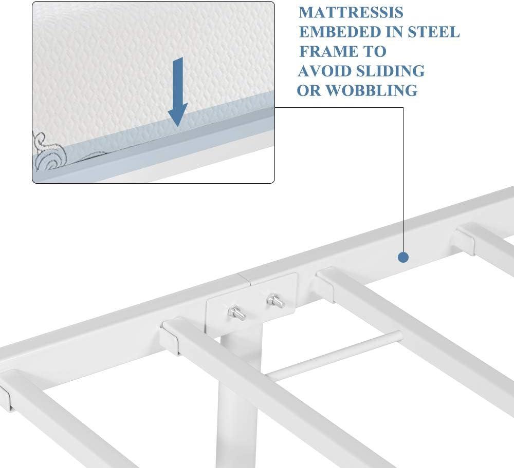 Modern Metal Platform Bed Frame Mattress Foundation with Headboard and Footboard