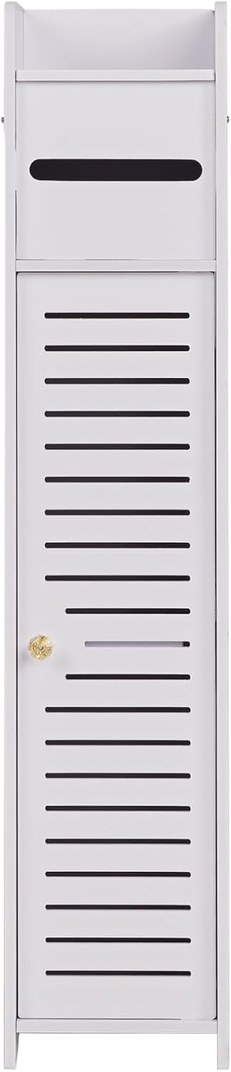 VECELO Small Bathroom Cabinet, Storage Cabinet with Toilet Paper Scroll