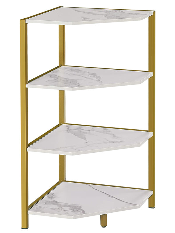 VECELO 31" Tall Corner Shelf/4-Tier Display Shelves with Metal Frame