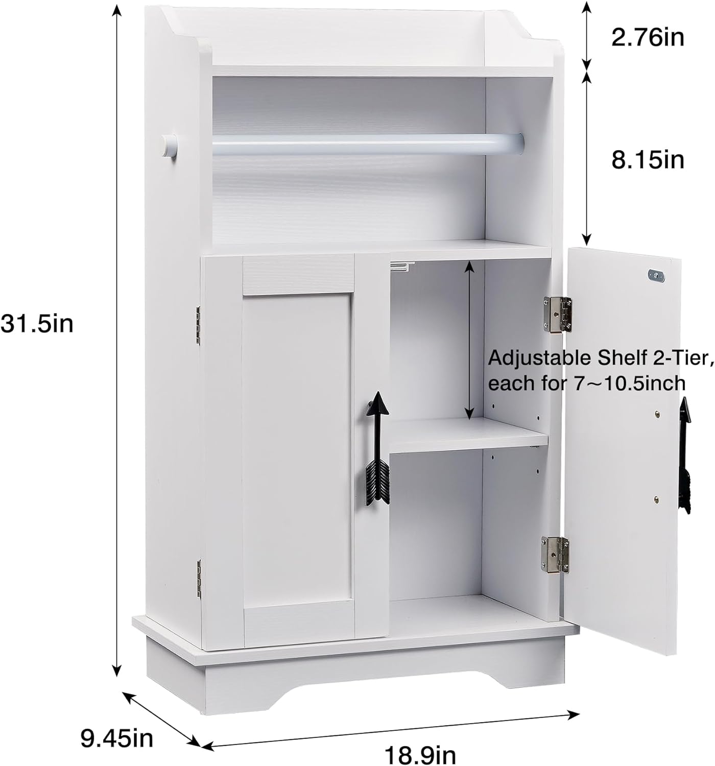 VECELO Mega Toilet Holder Cabinet Stand Bathroom Storage Organizer of Rolls & Paper Towel
