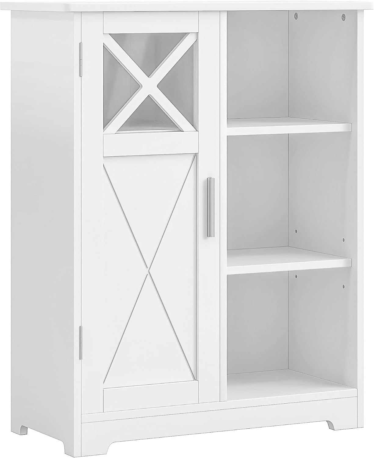 VECELO Bathroom Floor Storage Cabinet with 2 Adjustable Shelves