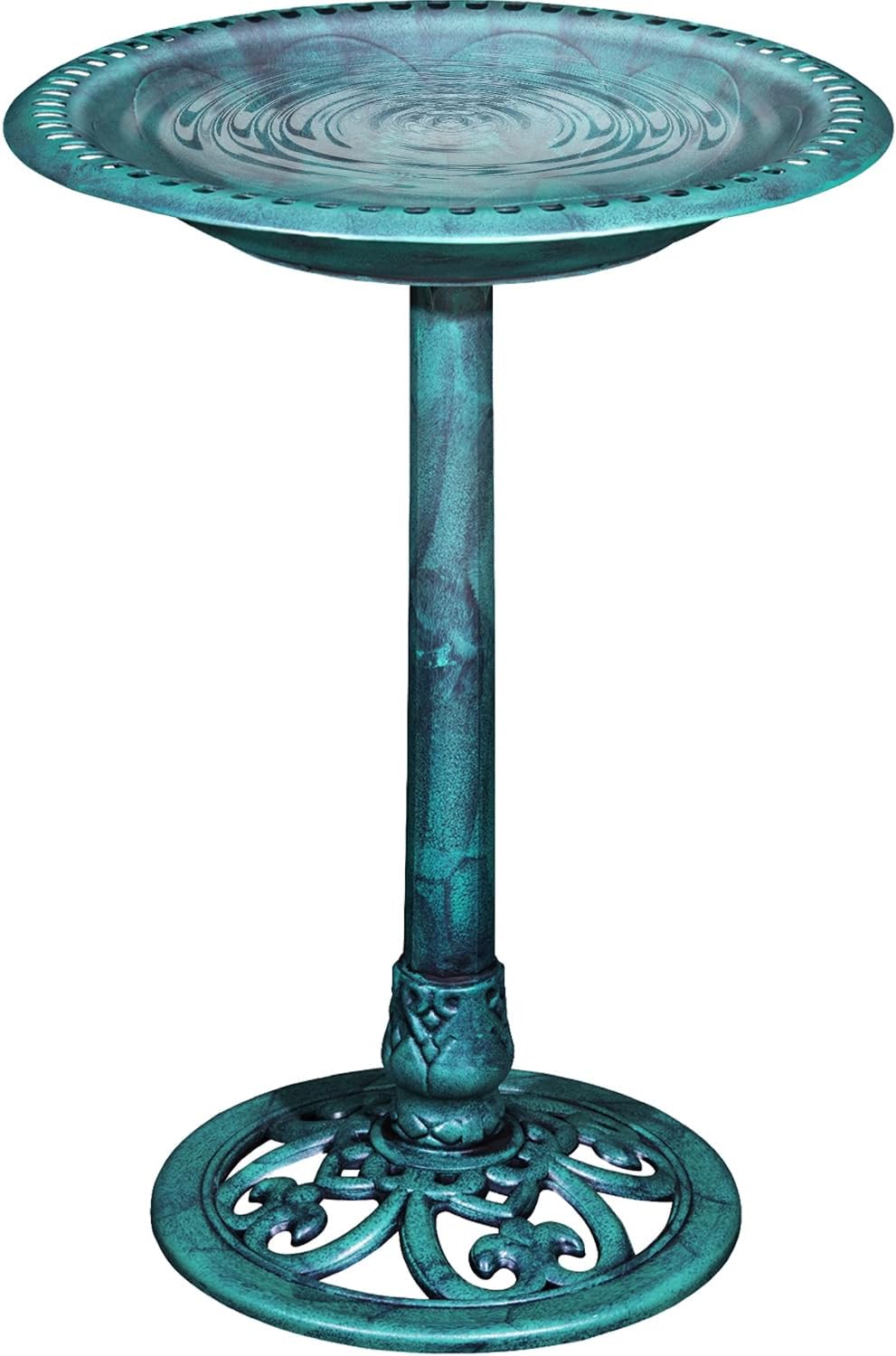 VECELO 28" Pedestal Outdoor Bird Bath with Solar Powered Fountain - VECELO