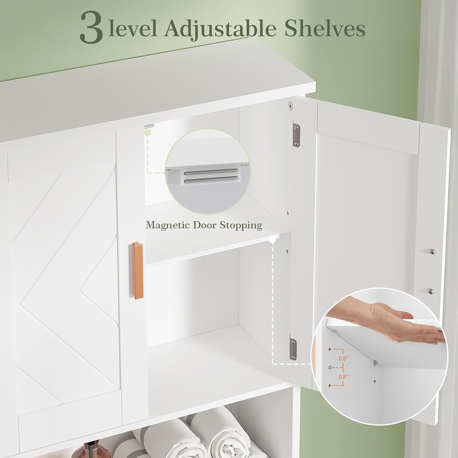 VECELO Over The Toilet Storage Cabinet