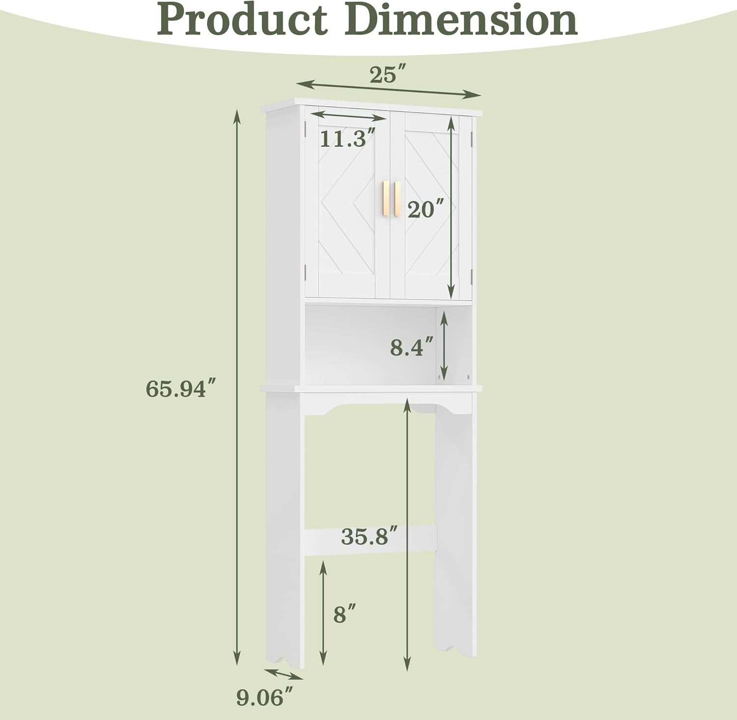 VECELO Over The Toilet Storage Cabinet
