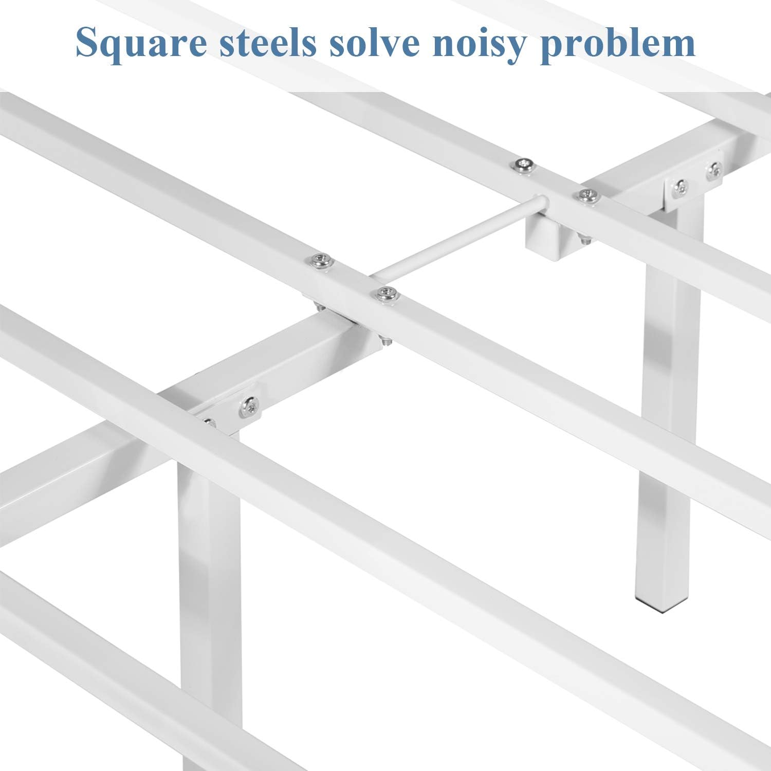 VECELO Classical Black Bed Frame Metal Platform Mattress Foundation with Headboard & Footboard - VECELO