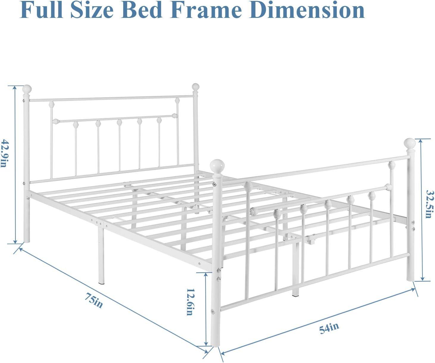 Modern Metal Platform Bed Frame Mattress Foundation with Headboard and Footboard
